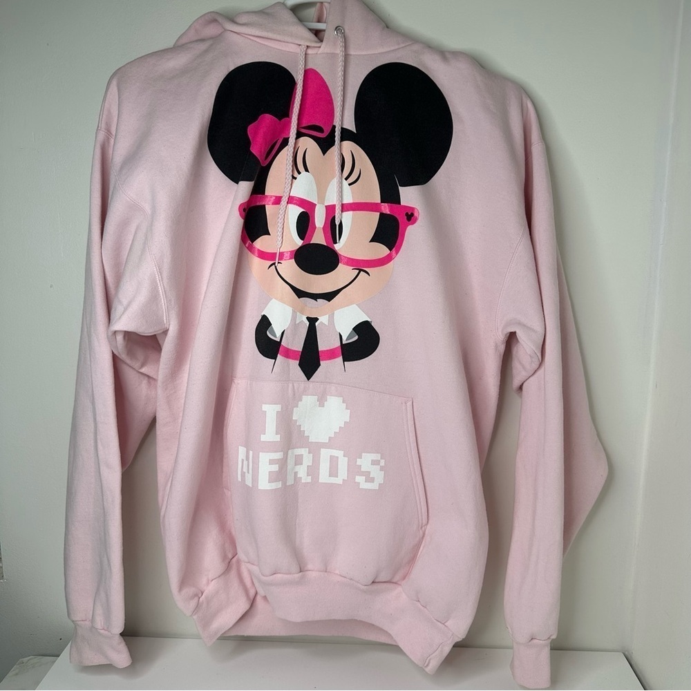 Vintage Disney x Hanes Minnie Mouse I love nerds hoodie Disney World Resort